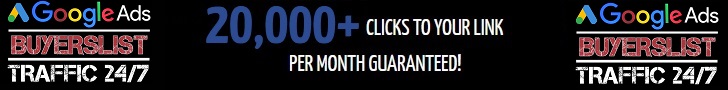 GOOGLE BuyersList Traffic247 - 20,000 BuyersList Clicks - Sales Guaranteed
